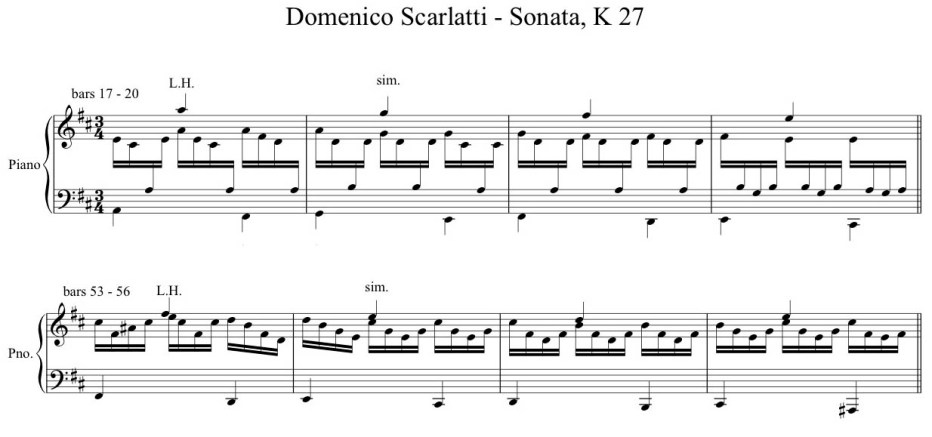 Domenico Scarlatti - Sonata, K 27 (examples)2